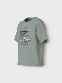 NAME IT T-shirt Vilogo Aqua Gray Basket